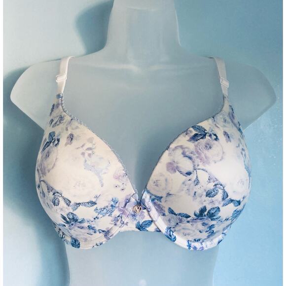 Victoria's Secret Bra 32DDD White, Blue, and Purple Padded - Picture 1 of 8